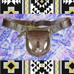 Unbranded Chocolate Brown Genuine Leather Fanny/Waist/Belt Bag